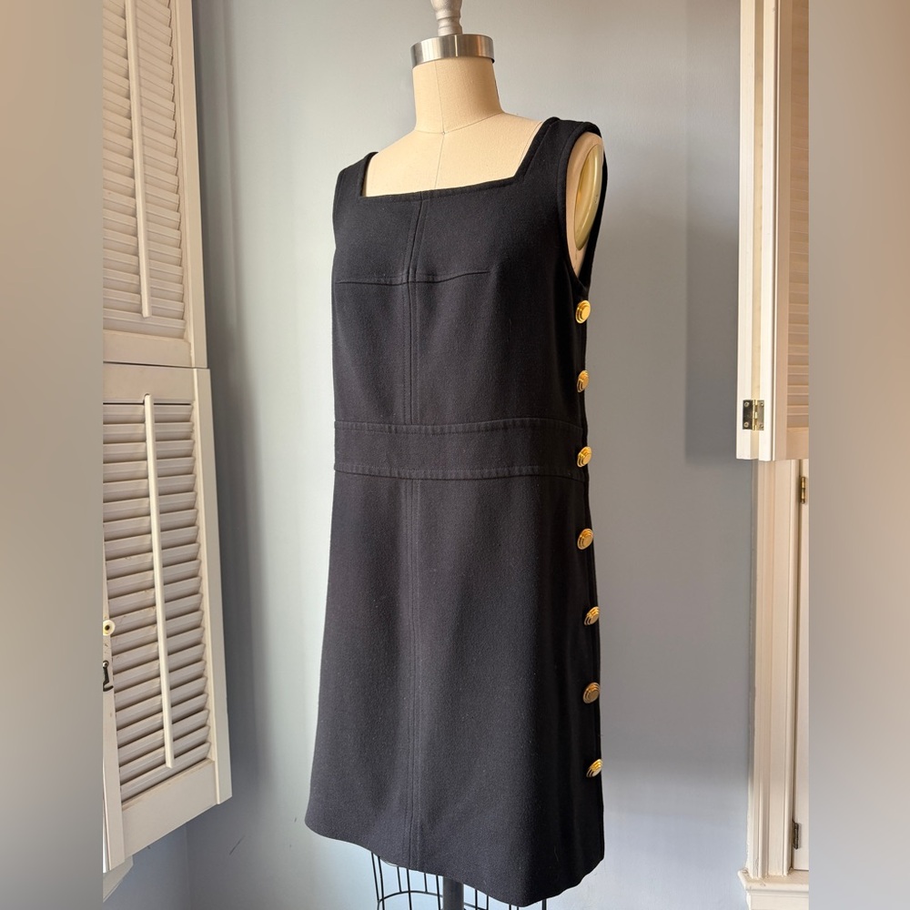 TORY BURCH Millie Side Button Gold Shift Dress Size 8